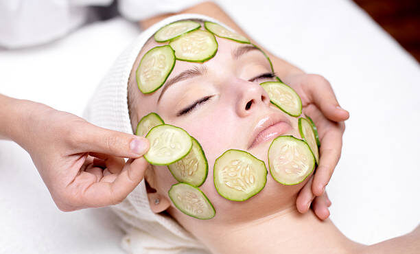 cucumber on face